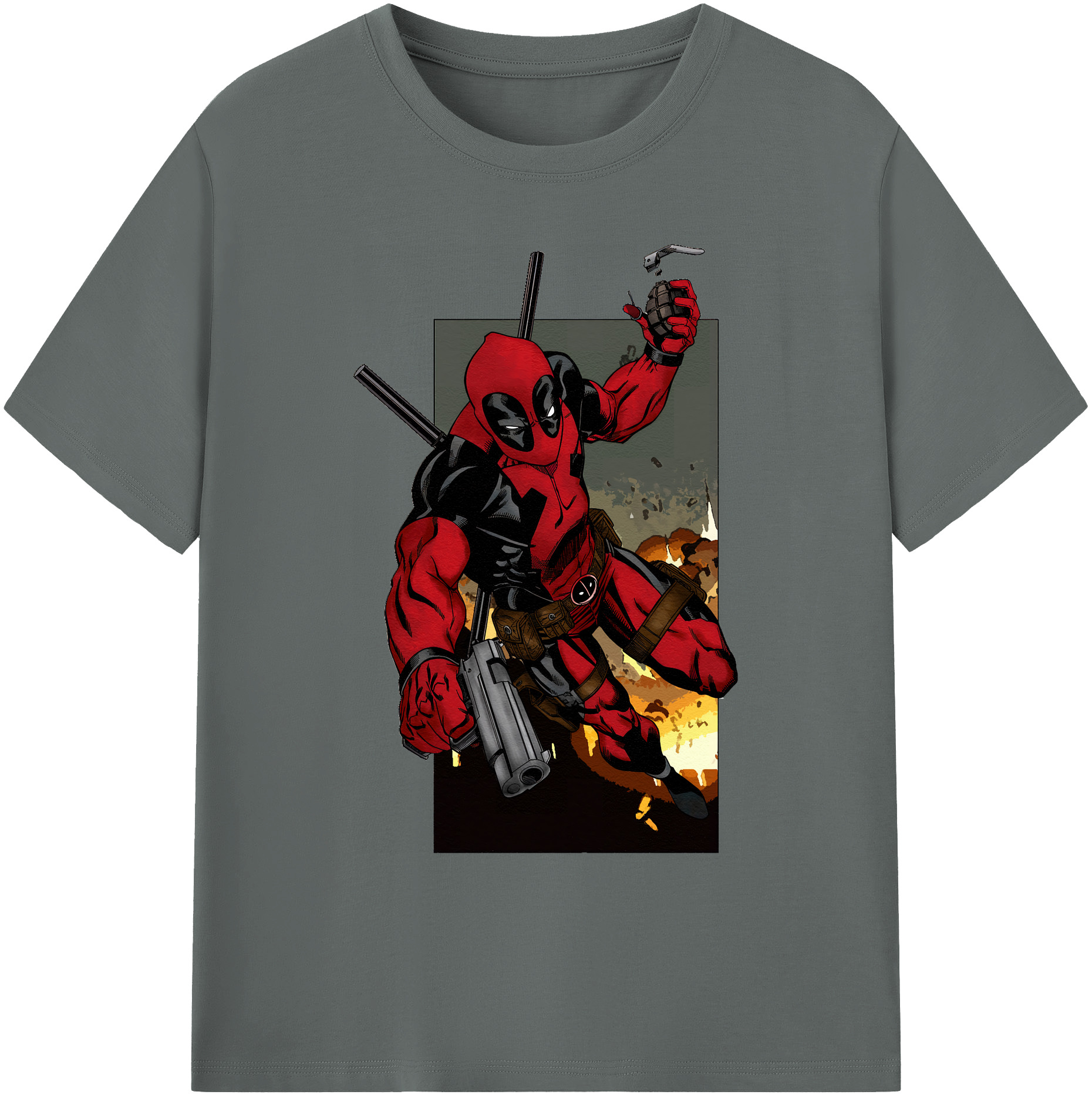 （画像用） Deadpool デッドプール 綿100％ メンズ半袖Tシャツ｜肌触りやわらか＆通気性